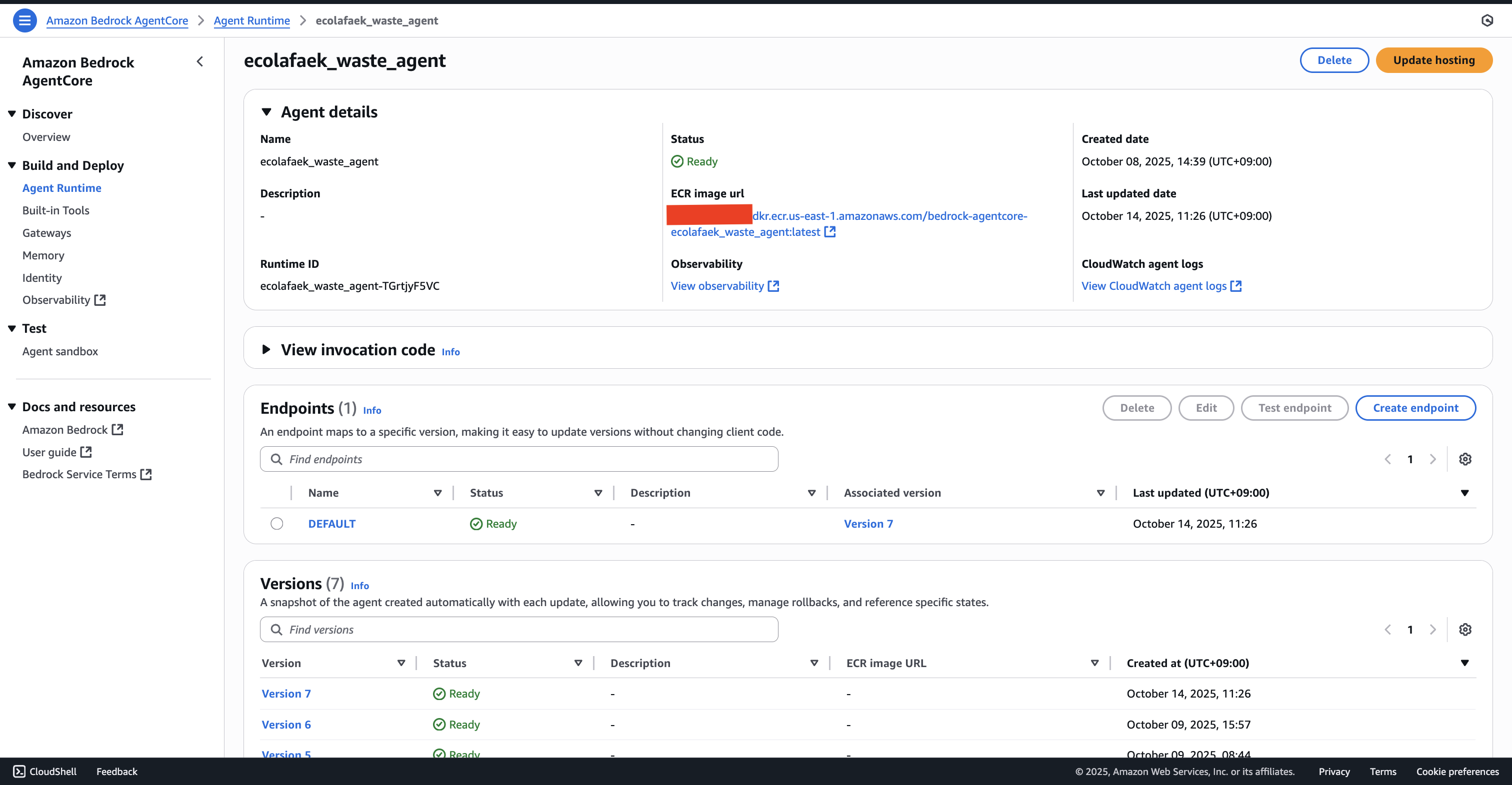 Aws AgentCore that already Deployed